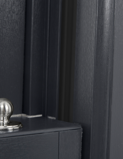 Close up of a sliding sash window in anthracite grey - Glazerite uPVC