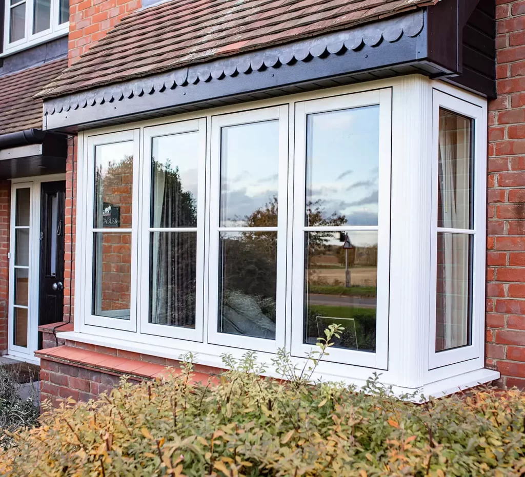 Image of white uPVC flush casement Bay & Bow windows - Glazerite uPVC