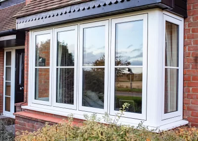 Image of white uPVC flush casement Bay & Bow windows - Glazerite uPVC