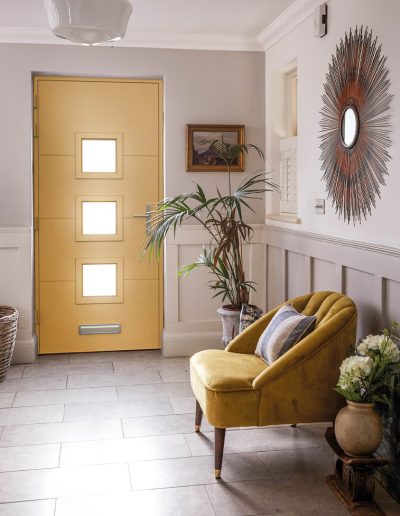 Yellow Smart Aluminium Designer Door - Glazerite uPVC